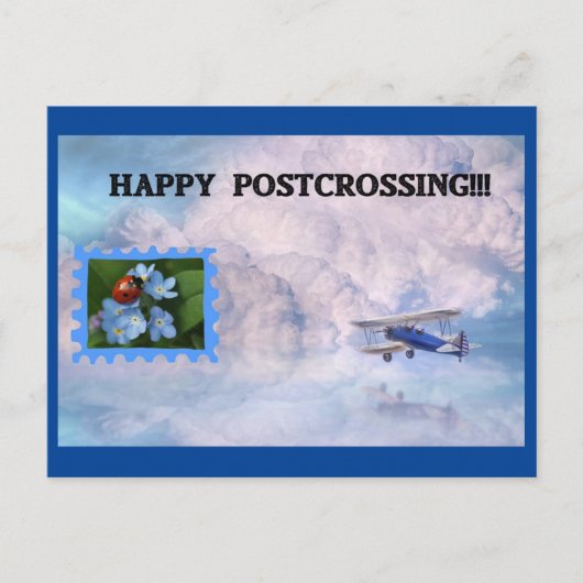 Lady Bug Stamp Airmail Postkruising Briefkaart (Voorkant)