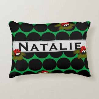 Lady Bug Sur Lilly Pad Accent Coussin