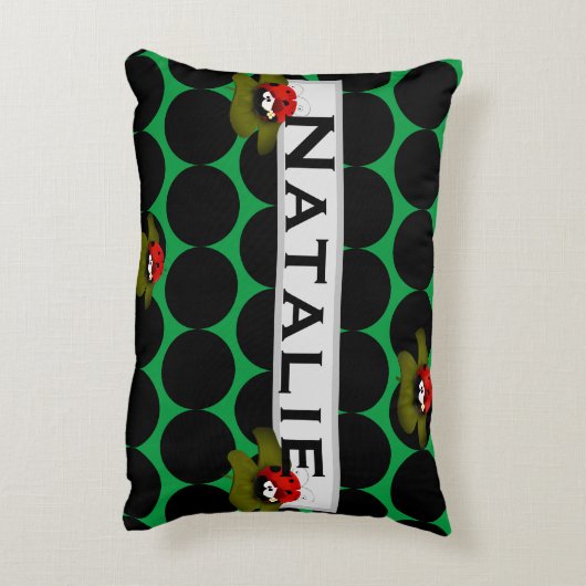 Lady Bug Sur Lilly Pad Accent Coussin (Dos(Vertical))