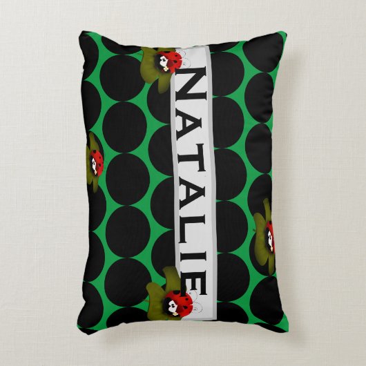 Lady Bug Sur Lilly Pad Accent Coussin (Devant(Vertical))