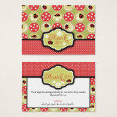 Lady Bug TY Gift Label Visitekaartje (Voorkant /achterkant)