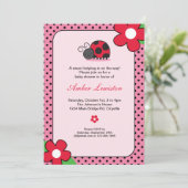 Lady Bug-uitnodiging Kaart (Staand voorkant)