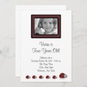 Lady Bug verjaardagsfeestje uitnodigingen (Voorkant / Achterkant)