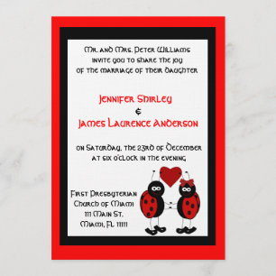 Lady Bug Wedding Uitnodiging