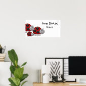 Lady Bugs Birthday Party Banner Poster (Thuiskantoor)