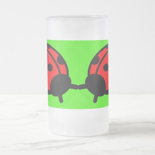Lady Bugs Frosted 16 oz de verre givré Mug (Centre)