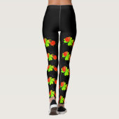 Lady Bugs sur un Motif Shamrock Black Top Leggings (Dos)