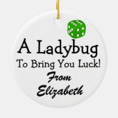 Lady Bugs voor Luck Keramisch Ornament (Achterkant)
