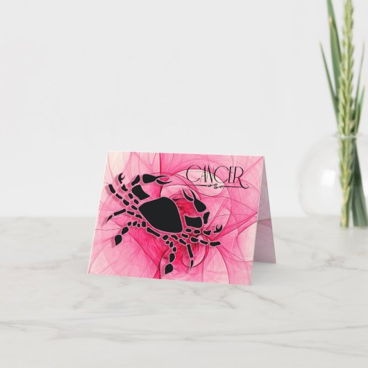 Lady Cancer Zodiac Roze Blank Kaart (Voorkant)