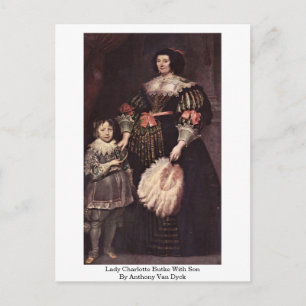 Lady Charlotte Butke met zoon van Anthony Van Dyck Briefkaart