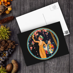  Lady Cherry Blossom Tree Pet Box Briefkaart