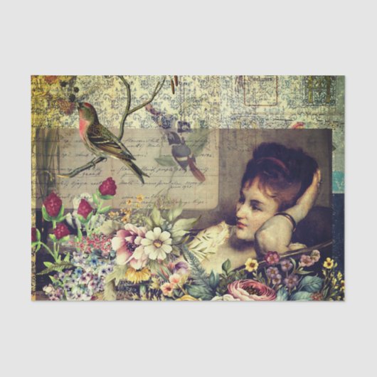  Lady collage Tissuepapier (Voorkant)