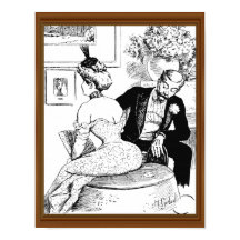 Lady Corset Man Leering uit het midden van de eeuw