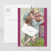 Lady Coyly stuurt Kiss af Briefkaart (Voorkant / Achterkant)