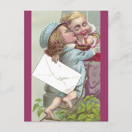 Lady Coyly stuurt Kiss af Briefkaart (Voorkant)