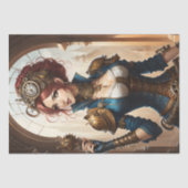 Lady Cyborg mechanics steampunk v1 Tissuepapier (Voorkant)