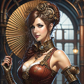 Lady Cyborg mechanics steampunk v2 Tissuepapier