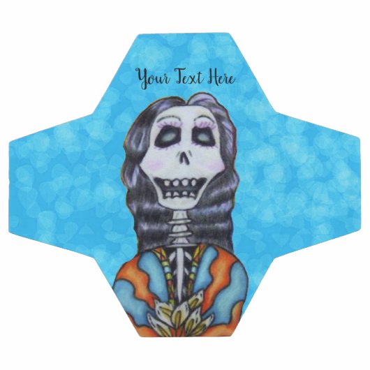 Lady Day of Dead Skeleton Cape Fleurs blanches Ble (Plat)