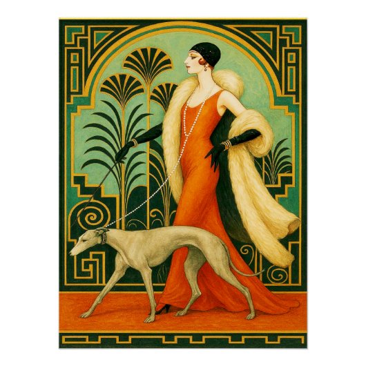 Lady déco sophistiquée avec affiche Greyhound/ (Devant)