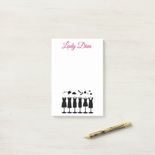 Lady Diva Kleding Post-it® Notes (Op bureau)