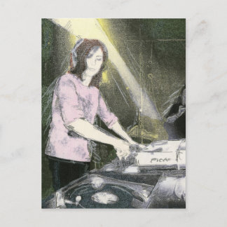 Lady DJ Briefkaart