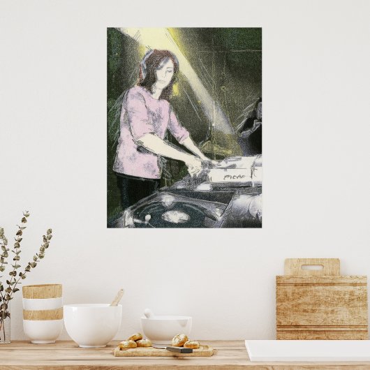 Lady DJ Poster (Keuken)
