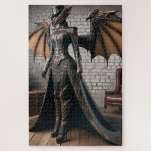 Lady Dragon Rider Steampunk Victoriaans Industrial Legpuzzel