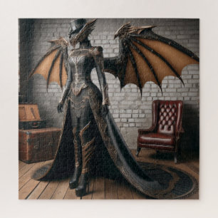 Lady Dragon Rider Steampunk Victoriaans Industrial Legpuzzel