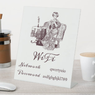 Lady drink panneau de piédestal de thé