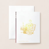 Lady drink tea folie kaarten (Met envelop)