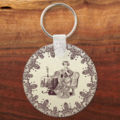 Lady drink tea sleutelhanger (Voorkant)
