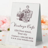 Lady drinks thé table signe de tente (In SItu (Mariage))