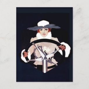 Lady Driver Fadeaway Girl door C Coles Phillips Briefkaart