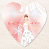 Lady Elegance Collectie - Winter Bride Kartonnen Onderzetters (Voorkant)