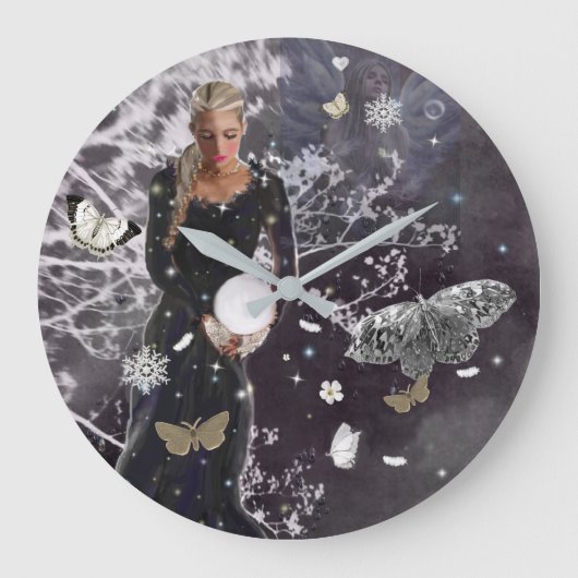 Lady en Crystal Ball Grote Klok (Voorkant)