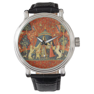Lady en de Unicorn Medieval Tapestry Art Horloge