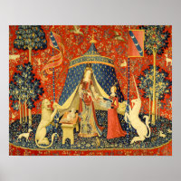 Lady en de Unicorn Medieval Tapestry Art