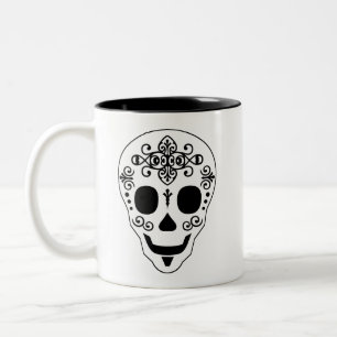 Lady en Gent Sugar Skull van Leslie Peppers Tweekleurige Koffiemok