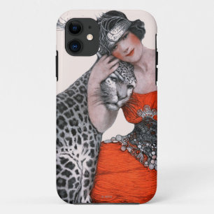 Lady en Leopard iPhone 11 Hoesje