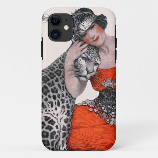 Lady en Leopard Case-Mate iPhone Case (Achterkant)