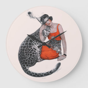 Lady en Leopard Grote Klok