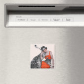 Lady en Leopard Magneet (Insitu (Vaatwasser))