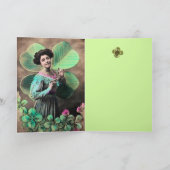 LADY EN LUCKY SHAMROCKS St Patrick's Day Kaart (Binnen)