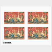 LADY EN UNICORN Fantasy Flowers, Animals Rechthoekige Sticker (Vel)