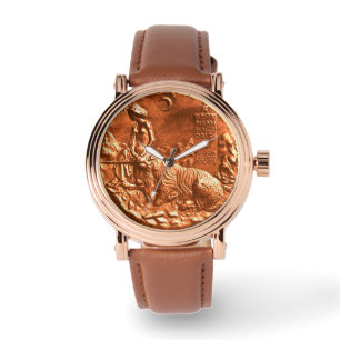 LADY en UNICORN Medieval Medallion Horloge