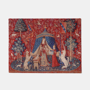 Lady en Unicorn Medieval Tapestry Desire Deurmat