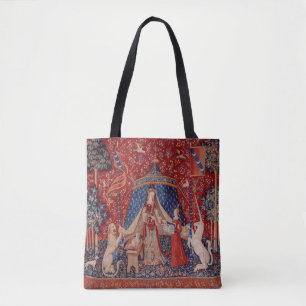 Lady en Unicorn Medieval Tapestry Desire Draagtas
