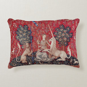 Lady en Unicorn Medieval Tapestry Sight Accent Kussen