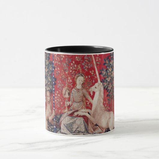 Lady en Unicorn Medieval Tapestry Sight Mok (Midden)