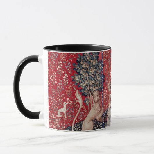Lady en Unicorn Medieval Tapestry Sight Mok (Links)